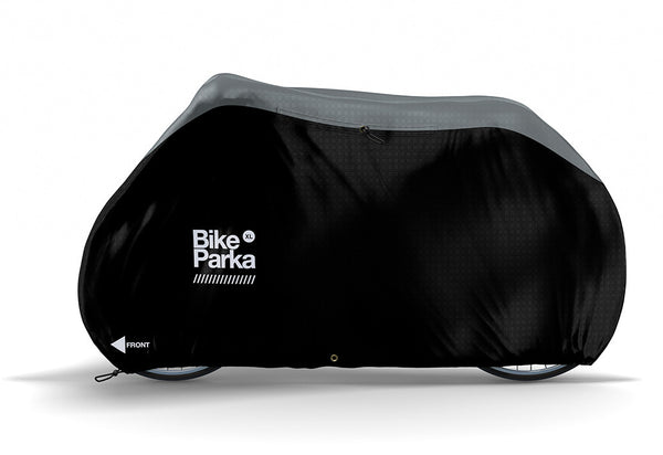 BikeParka XL waterproof bike cover for mountain bikes with wide handlebars